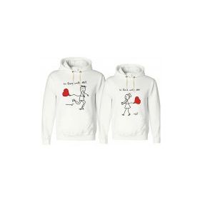 Tshirthane I Love With 2'li Sevgili Sweatshirt