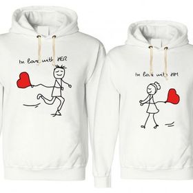 Tshirthane I Love With 2'li Sevgili Sweatshirt