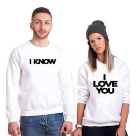Tshirthane I Love You I Know 2'li Sevgili Sweatshirt