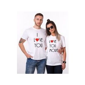 Tshirthane I Love You I Love More 2'li Sevgili T-shirt