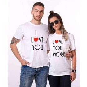 Tshirthane I Love You I Love More 2'li Sevgili T-shirt