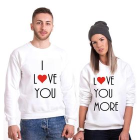 Tshirthane I Love You I Love More Sevgili Kombinleri Sweatshirt Kombini