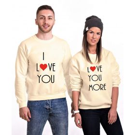 Tshirthane I Love You I Love More Sevgili Kombinleri Sweatshirt Kombini