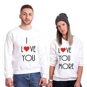 Tshirthane I Love You I Love More Sevgili Kombinleri Sweatshirt Kombini