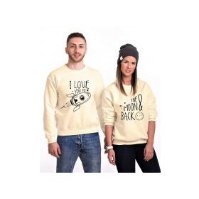 Tshirthane I Love You To The Moon Back 2'li Sevgili Sweatshirt
