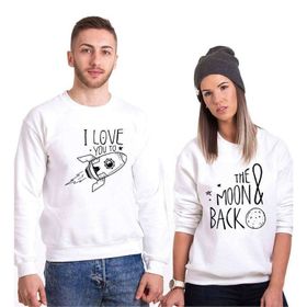 Tshirthane I Love You To The Moon Back 2'li Sevgili Sweatshirt