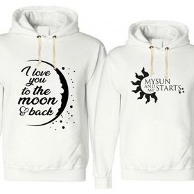 Tshirthane I Love You To The Moon Funny 2'li Sevgili Sweatshirt