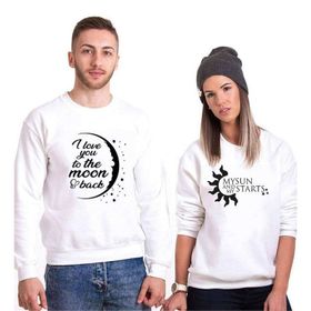 Tshirthane I Love You To The Moon Funny 2'li Sevgili Sweatshirt