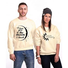 Tshirthane I Love You To The Moon Funny Sevgili Kombinleri T-shirt Kombini