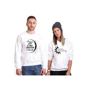 Tshirthane I Love You To The Moon Funny Sevgili Kombinleri T-shirt Kombini