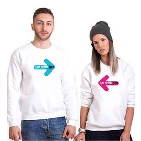 Tshirthane I m with tohether Sevgili Kombinleri Sweatshirt Kombini