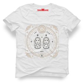 Tshirthane İkizler Burcu Gemini Beyaz Erkek Tshirt