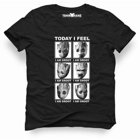 Tshirthane Im Groot To Day Feel Siyah Erkek Tshirt