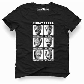 Tshirthane Im Groot To Day Feel Siyah Erkek Tshirt