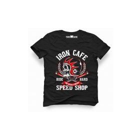 Tshirthane İron Cafe Speed Shop Siyah Erkek T-shirt