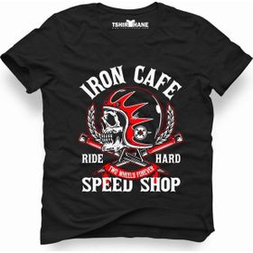 Tshirthane İron Cafe Speed Shop Siyah Erkek T-shirt