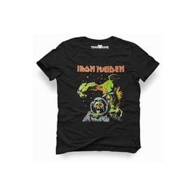 Tshirthane Iron Maiden the Final Frontier Rock Metal Müzik Baskılı Dar Kesim Slim Fit Erkek T-Shirt