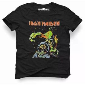 Tshirthane Iron Maiden the Final Frontier Rock Metal Müzik Baskılı Dar Kesim Slim Fit Erkek T-Shirt