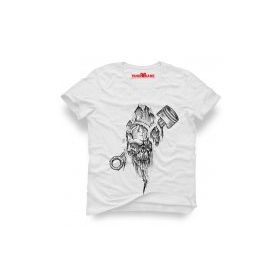 Tshirthane İskelet Piston Beyaz Erkek T-shirt