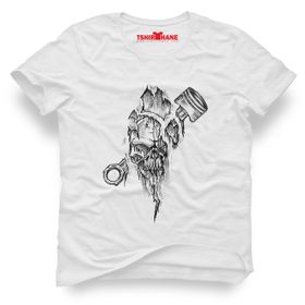 Tshirthane İskelet Piston Beyaz Erkek T-shirt