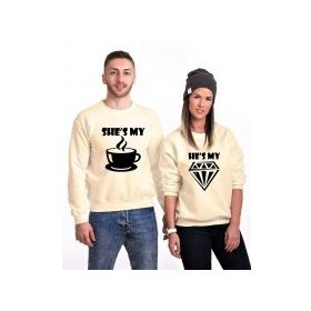 Tshirthane Kahve Elmas 2'li Sevgili Sweatshirt