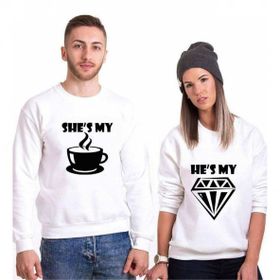 Tshirthane Kahve Elmas 2'li Sevgili Sweatshirt