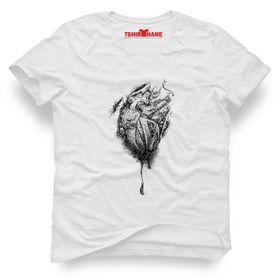 Tshirthane Kalbim Motorla Carpiyor Beyaz Erkek T-shirt