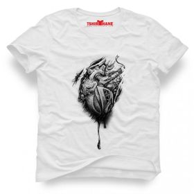Tshirthane Kalbim Motorla Carpiyor Beyaz Erkek T-shirt