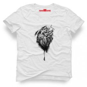 Tshirthane Kalbim Motorla Carpiyor Beyaz Erkek T-shirt