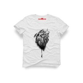 Tshirthane Kalbim Motorla Carpiyor Beyaz Erkek T-shirt