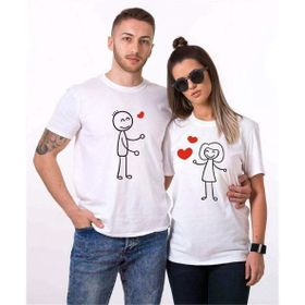 Tshirthane Kalp Hokkabaz 2'li Sevgili T-shirt