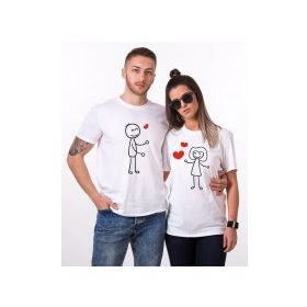 Tshirthane Kalp Hokkabaz 2'li Sevgili T-shirt