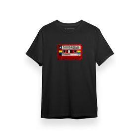 Tshirthane Kaset Siyah Kısa Kol Erkek T-shirt