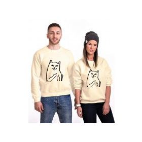Tshirthane Kedi Kız Erkek 2'li Sevgili Sweatshirt