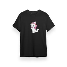 Tshirthane Kedi Siyah Kısa Kol Erkek T-shirt