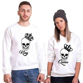 Tshirthane King Queen Kurukafa 2'li Sevgili Sweatshirt