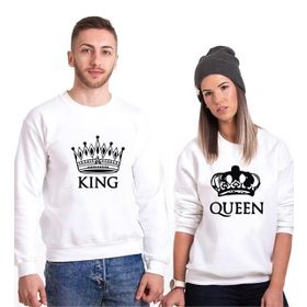 Tshirthane King Taç Queen Sevgili Kombinleri Sweatshirt Kombini