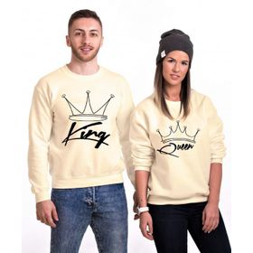 Tshirthane King Taç Queen Sevgili Kombinleri Sweatshirt Kombini