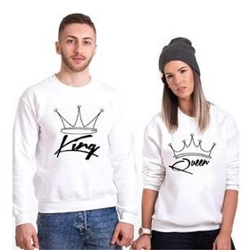 Tshirthane King Taç Queen Sevgili Kombinleri Sweatshirt Kombini