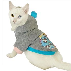 Tshirthane Kitty Grey Kapsonlu Sweatshirt