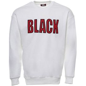Tshirthane Krem Baskılı Bisiklet Yaka Erkek Sweatshirt