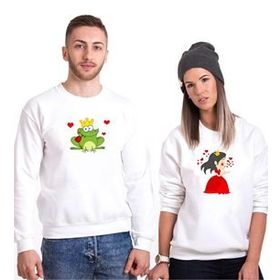 Tshirthane Kurbağa Prenses 2'li Sevgili Sweatshirt