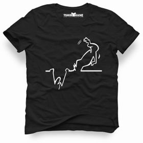 Tshirthane La Linea Trt Cizgi Adam Accident Siyah Erkek Tshirt