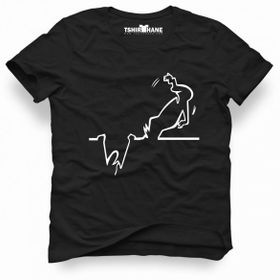 Tshirthane La Linea Trt Cizgi Adam Accident Siyah Erkek Tshirt