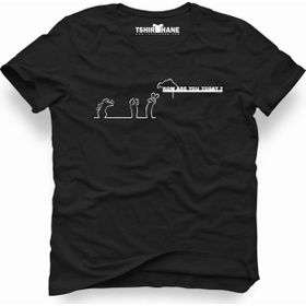 Tshirthane La linea Trt Çizgi Adam How Are You Today Siyah Erkek T-shirt