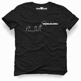 Tshirthane La linea Trt Çizgi Adam How Are You Today Siyah Erkek T-shirt