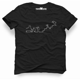 Tshirthane La Linea Trt Cizgi Adam Music Siyah Erkek T-shirt