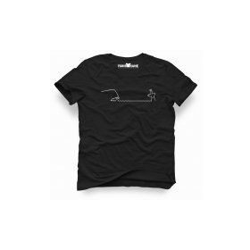 Tshirthane La Linea Trt Cizgi Adam Swimming Siyah Erkek Tshirt