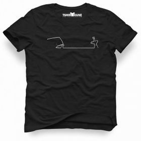 Tshirthane La Linea Trt Cizgi Adam Swimming Siyah Erkek Tshirt