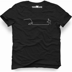 Tshirthane La Linea Trt Cizgi Adam Swimming Siyah Erkek Tshirt